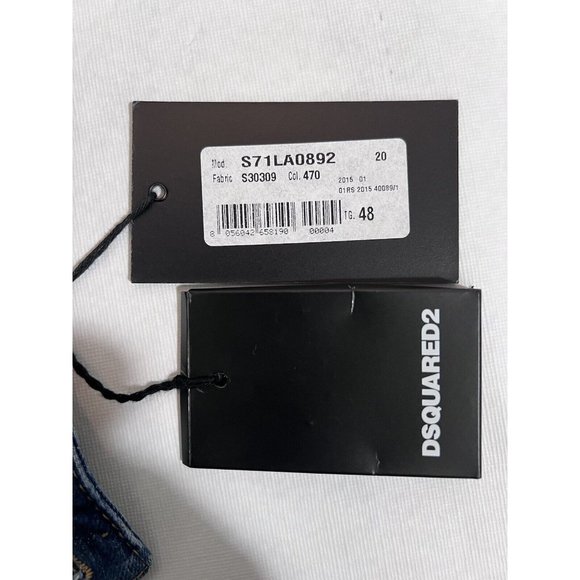 DSQUARED2 Mens Tidy Biker Jeans IT48 W34 Denim S71LA0892S30309470 NWT - Picture 16 of 16